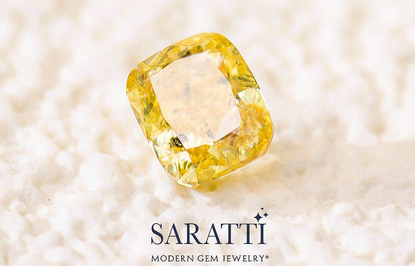 Yellow Cushion Cut Natural Diamond Gemstone