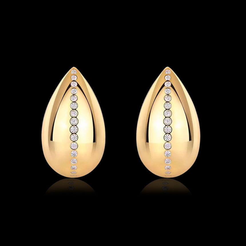 Golden Droplets : Moissanite Gold Vermeil Drop Earrings