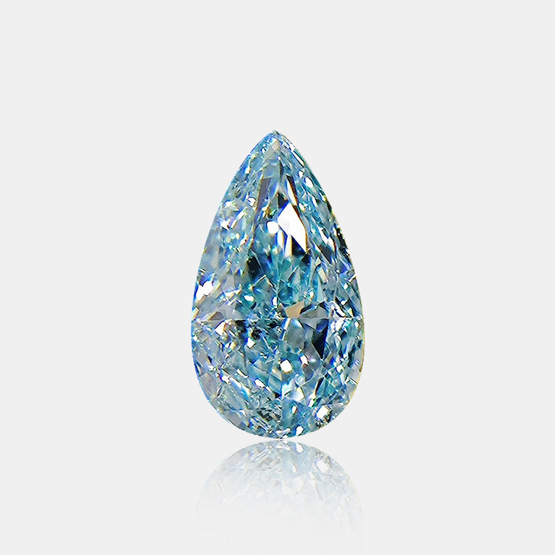 0.385 Carat Natural Fancy Blue Diamond | Pear Cut | VS | 6.73 × 3.81 mm