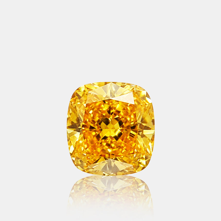 0.39ct Fancy Vivid Orange-Yellow Cushion Diamond | SARATTI