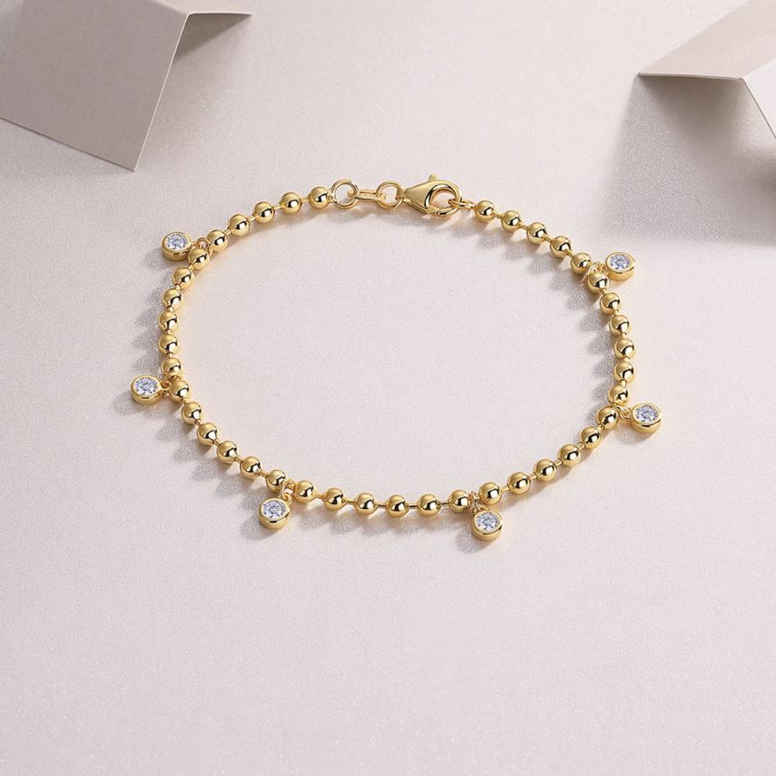 Noble Spark : Moissanite Gold Vermeil Bracelet