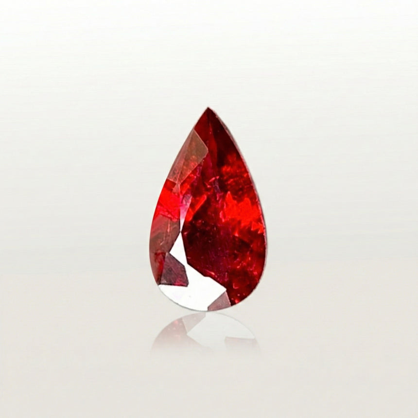 0.65 carats Unheated Natural Ruby Gemstone | Pear - SARATTI