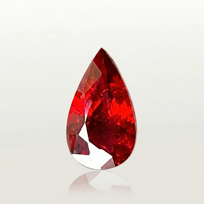 0.65 carats Unheated Natural Ruby Gemstone | Pear - SARATTI