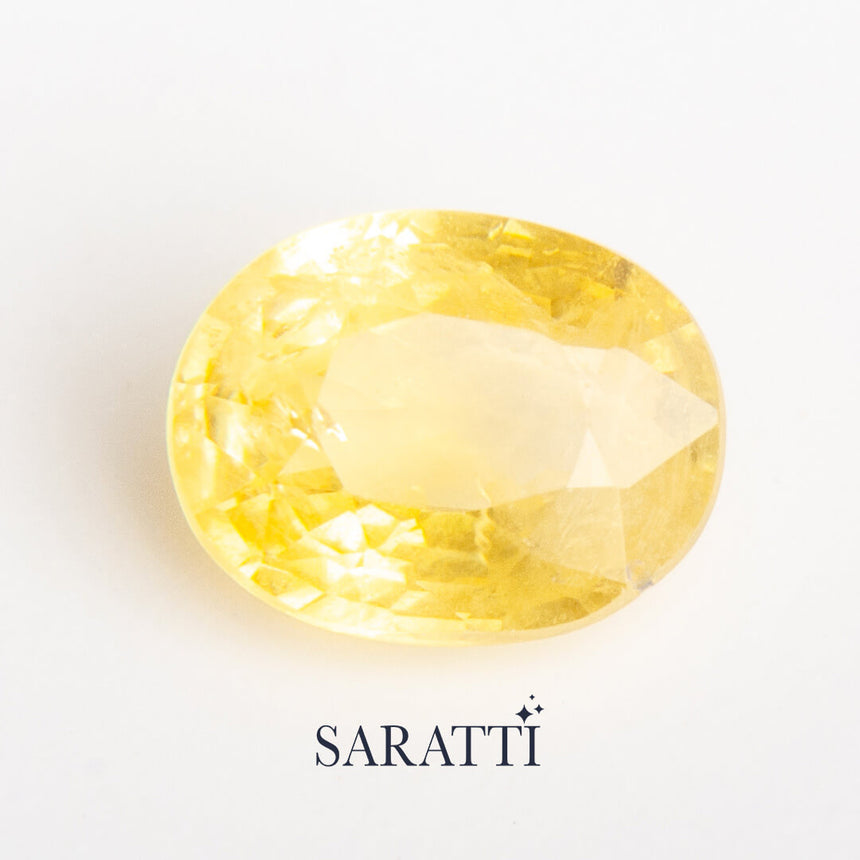 0.73 carats Yellow Sapphire Stone in Oval Shape - SARATTI