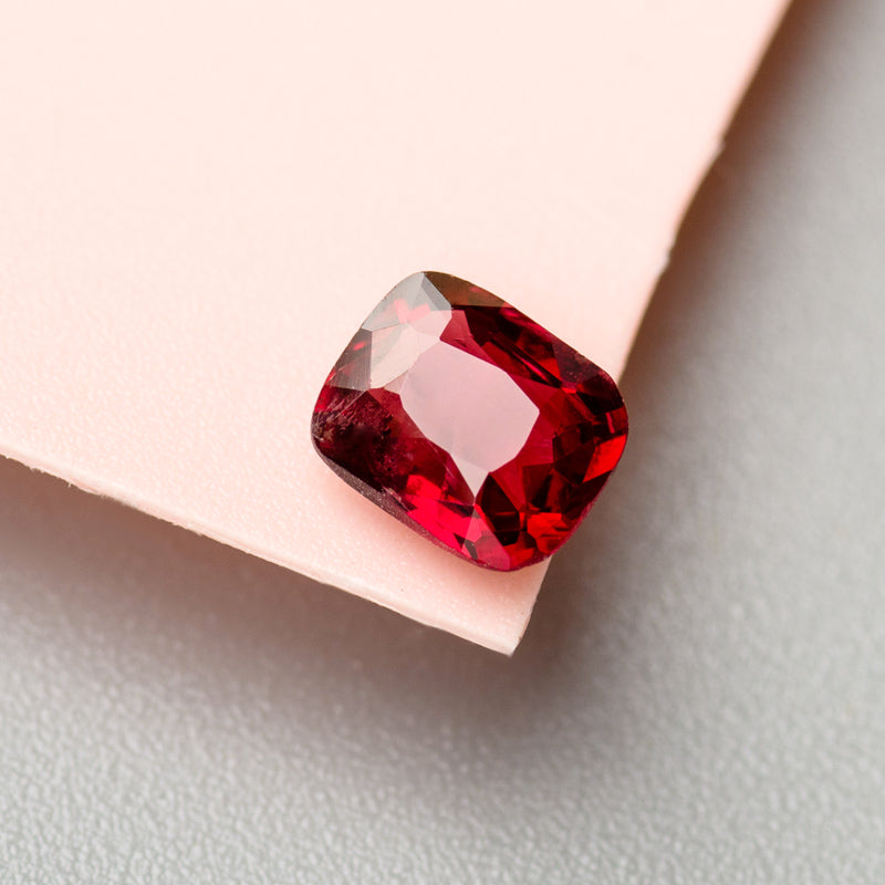 0.81-carat Vivid Red Cushion Shaped Natural Spinel | Saratti