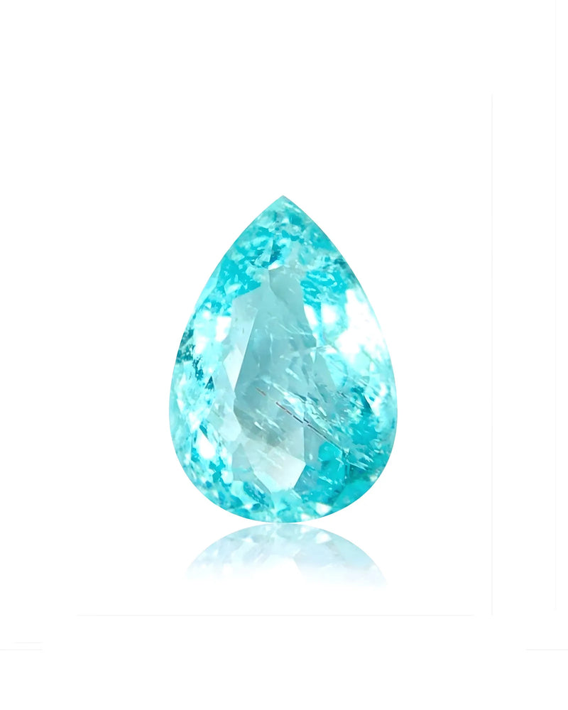 0.85ct natural Paraiba tourmaline pear cut neon blue | SARATTI