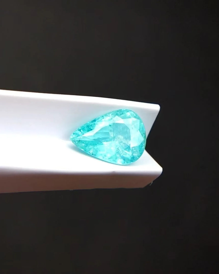 0.91ct pear-shaped Natural Tourmaline faceted front view | SARATTI