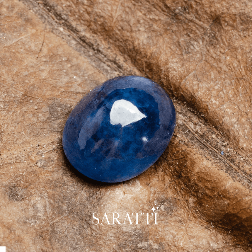 0.98 carat oval cabochon natural blue sapphire gemstone – SARATTI