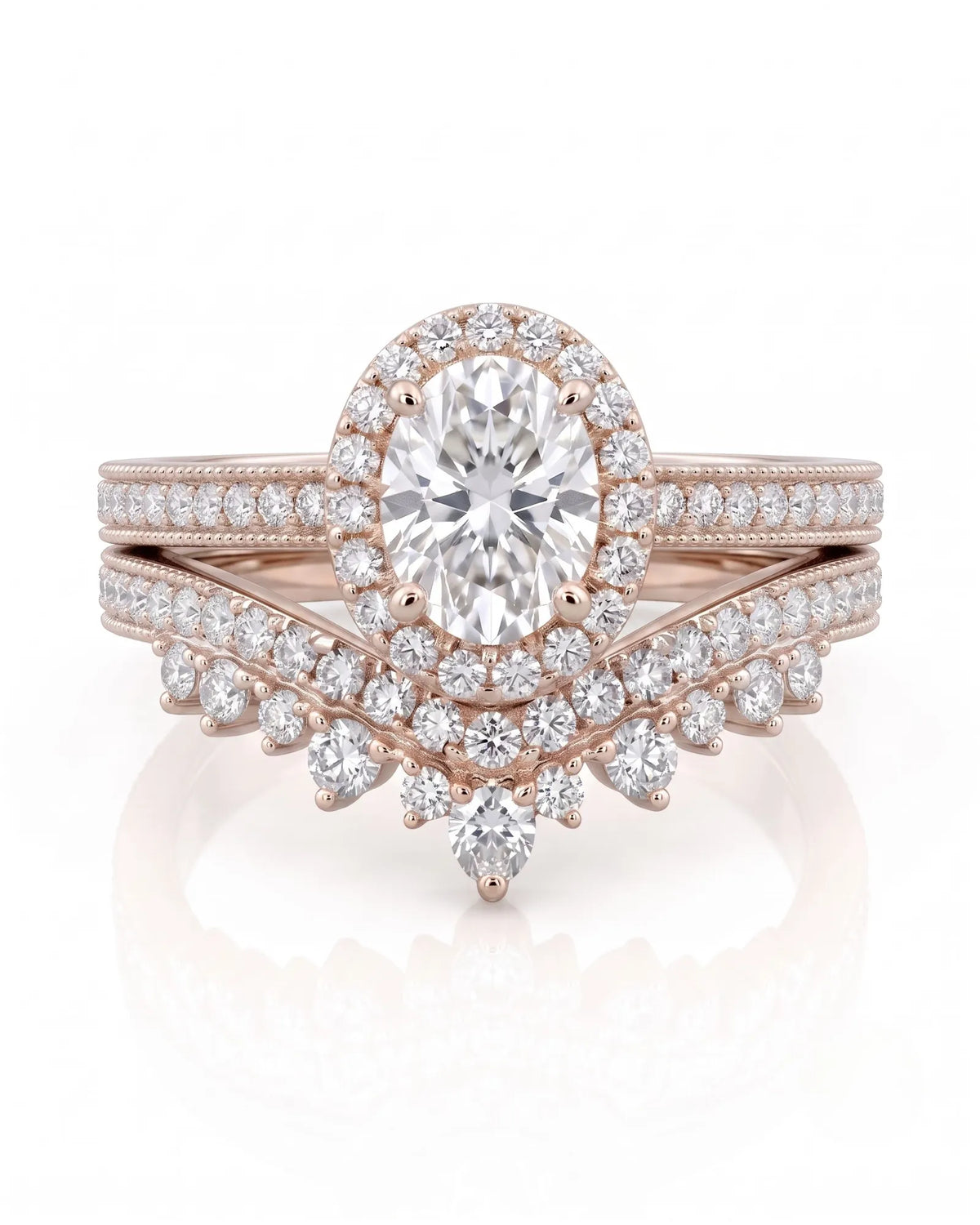 Oval Moissanite Engagement Ring in White Gold