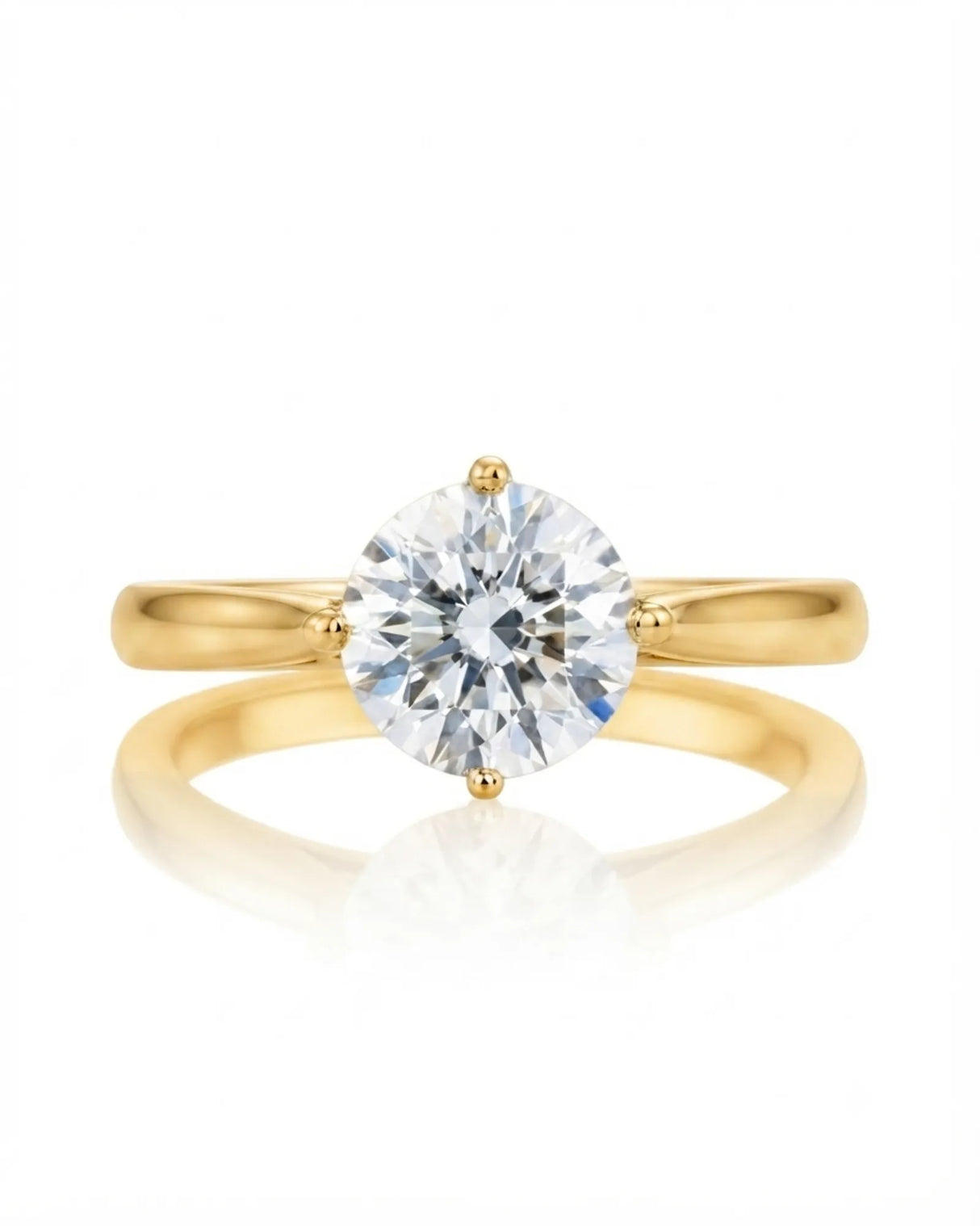 Claudine – Natural Round Diamond Solitaire Engagement Ring