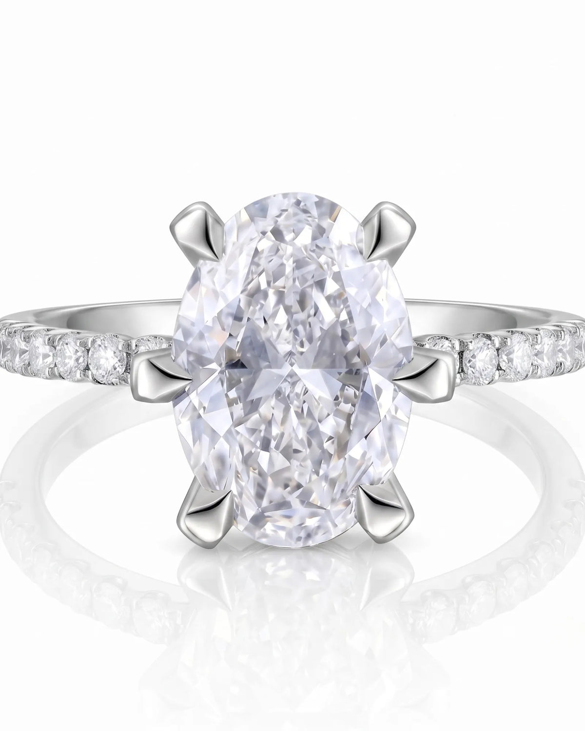 Gretta • Oval Moissanite Ring in Yellow Gold