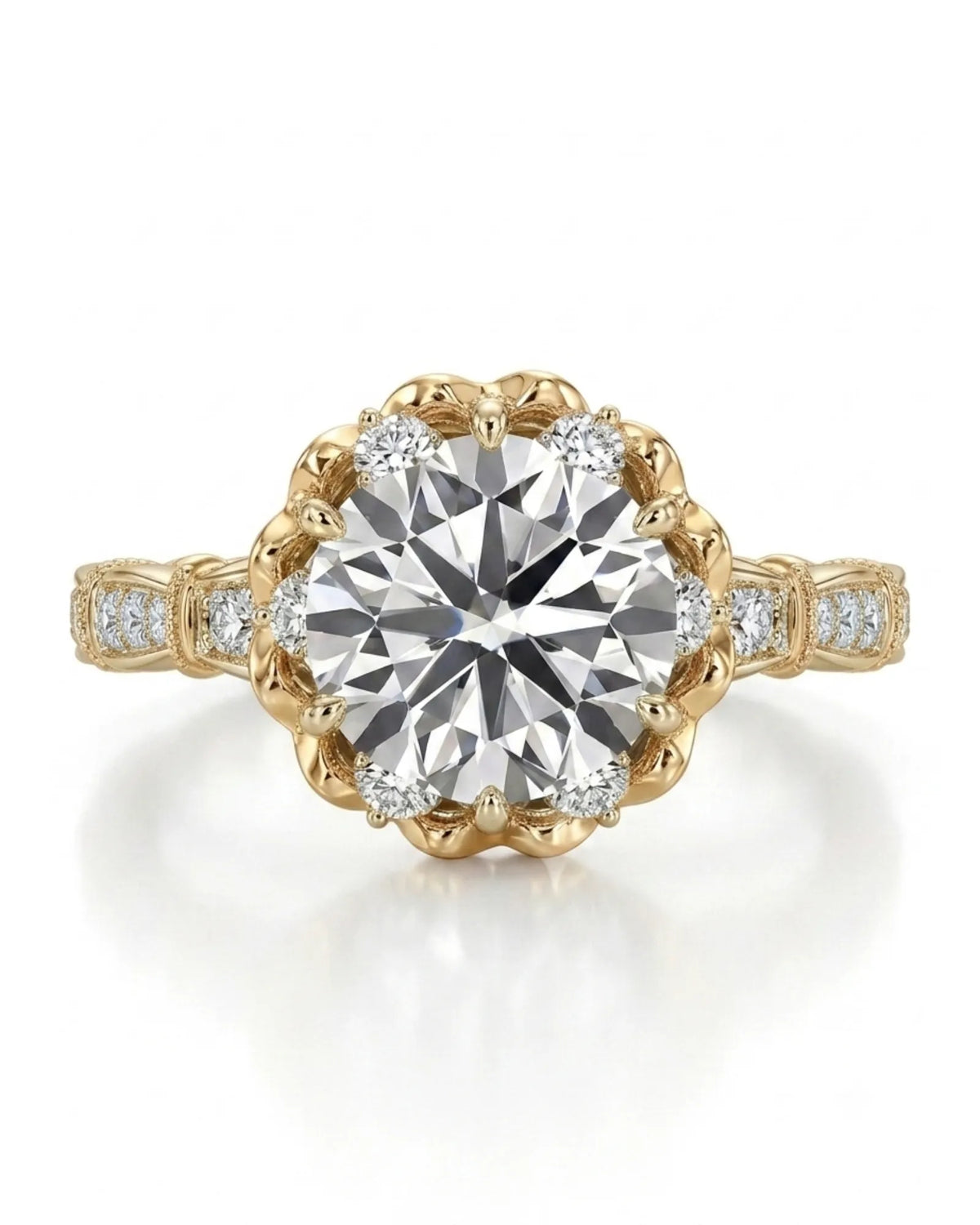 Suki – Timeless Spark Natural Round Diamond Vintage Halo Ring