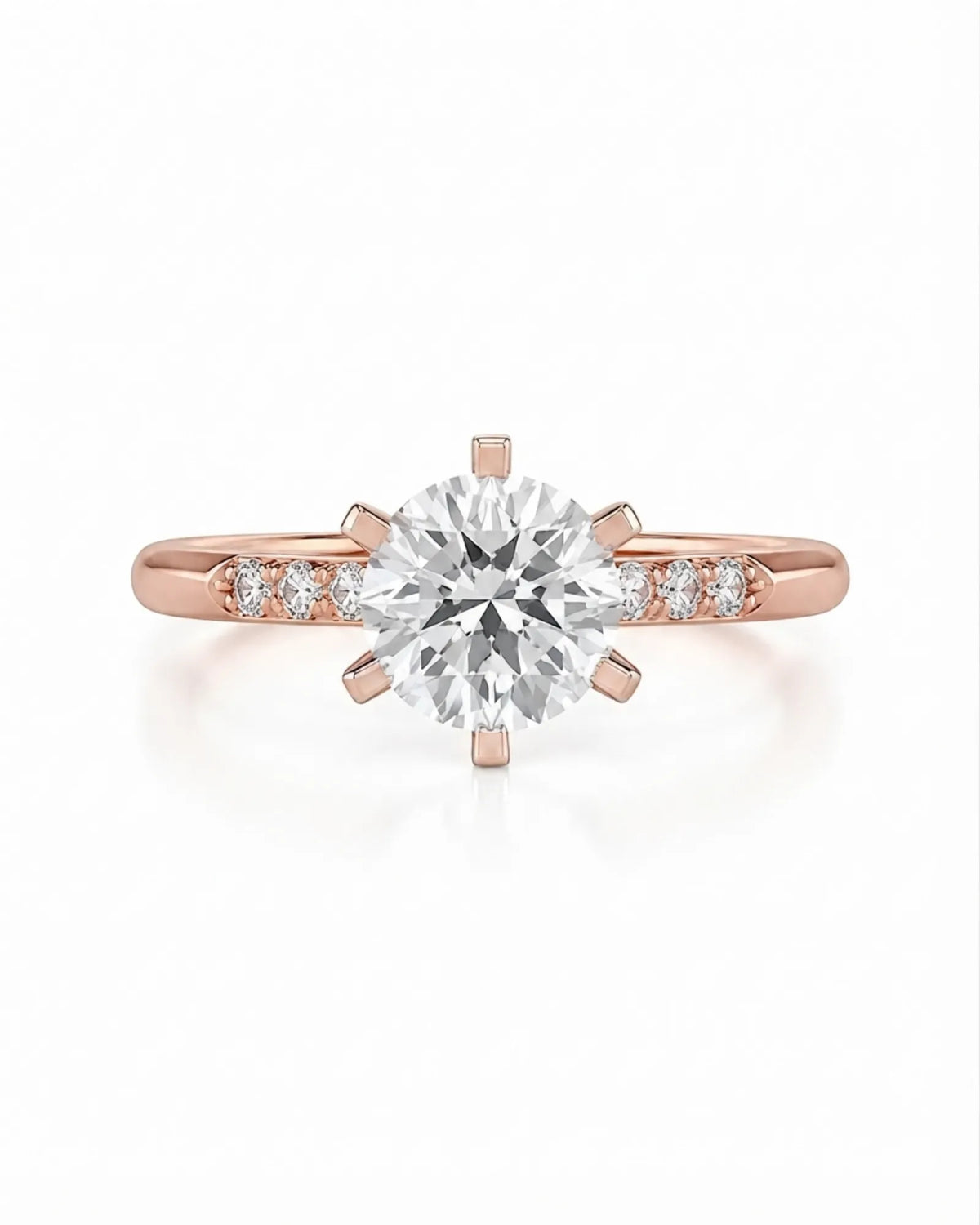 Dakota – Natural Round Diamond Two-Tone Six-Prong Engagement Ring