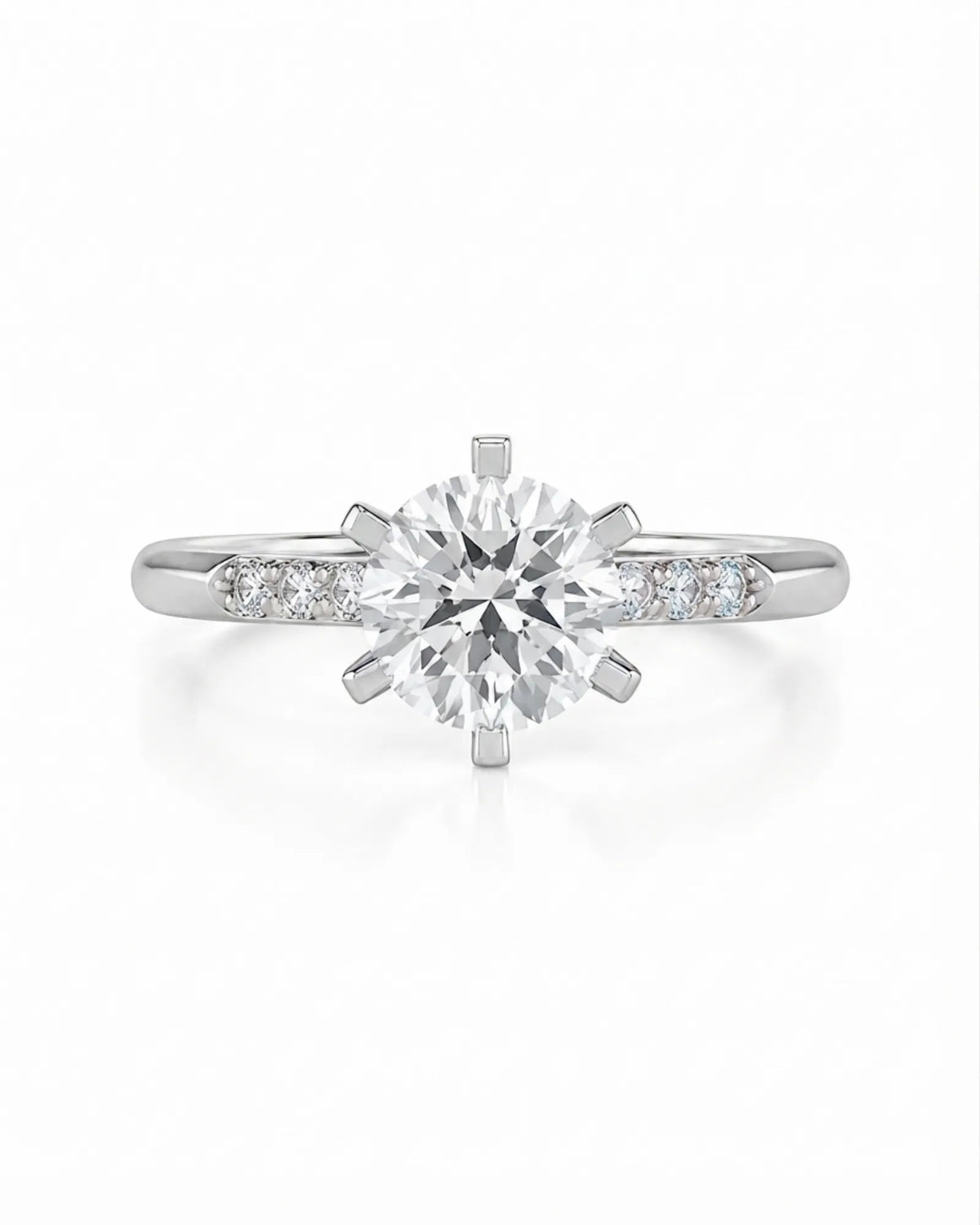 Dakota – Natural Round Diamond Two-Tone Six-Prong Engagement Ring