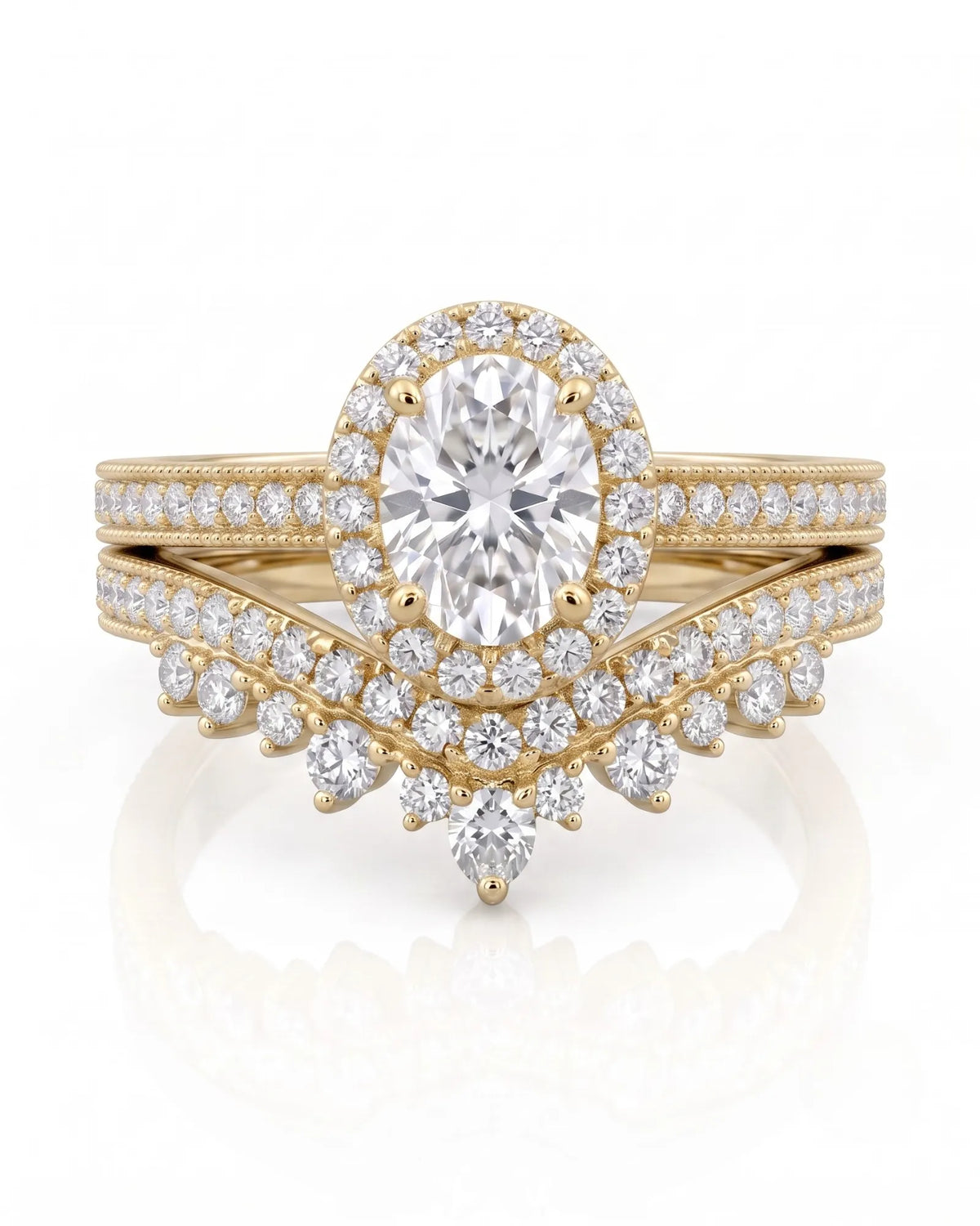 Oval Moissanite Engagement Ring in White Gold