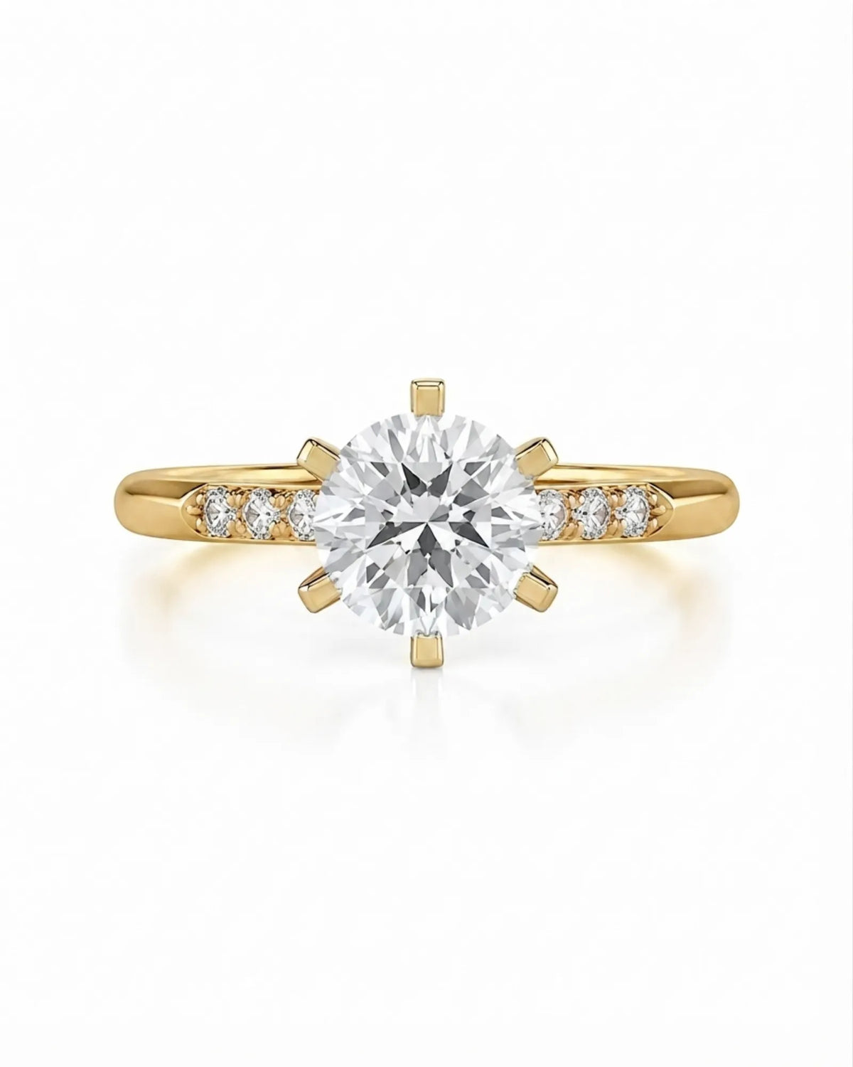 Dakota – Natural Round Diamond Two-Tone Six-Prong Engagement Ring
