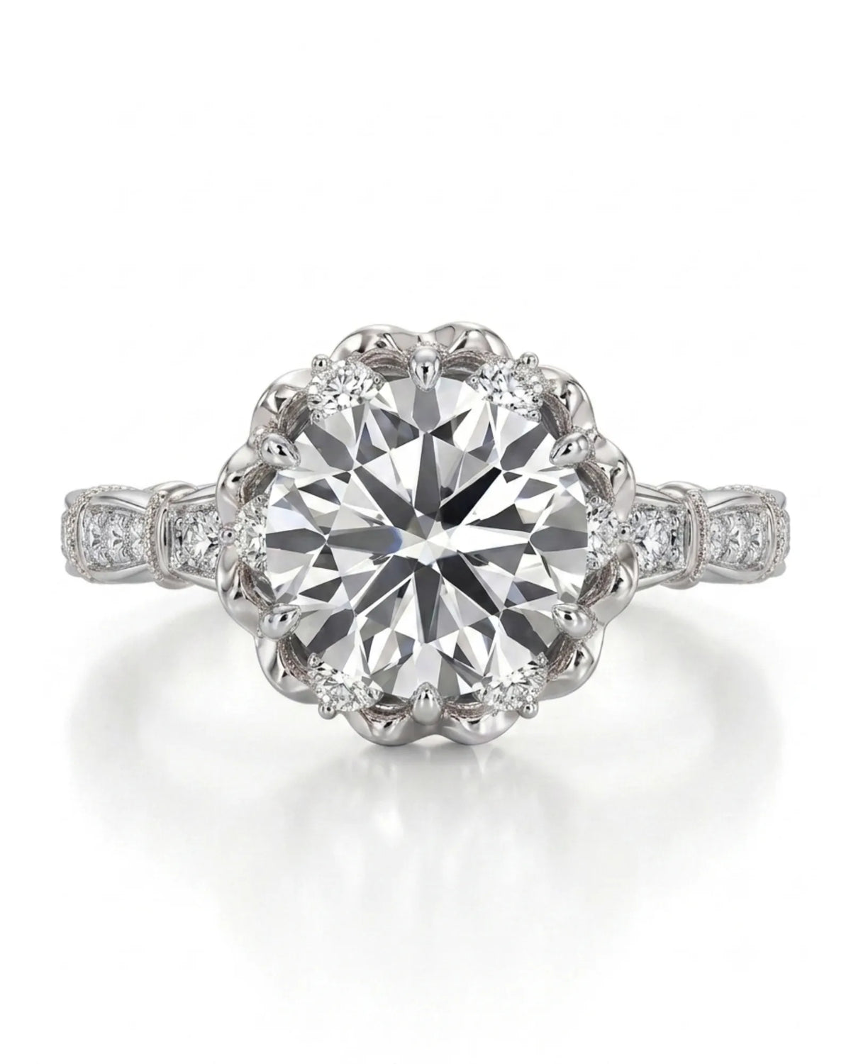 Suki – Timeless Spark Natural Round Diamond Vintage Halo Ring
