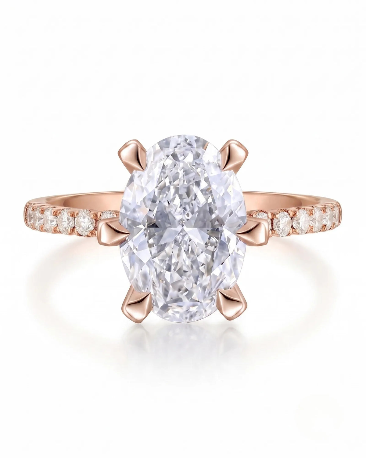 Gretta • Oval Moissanite Ring in Yellow Gold