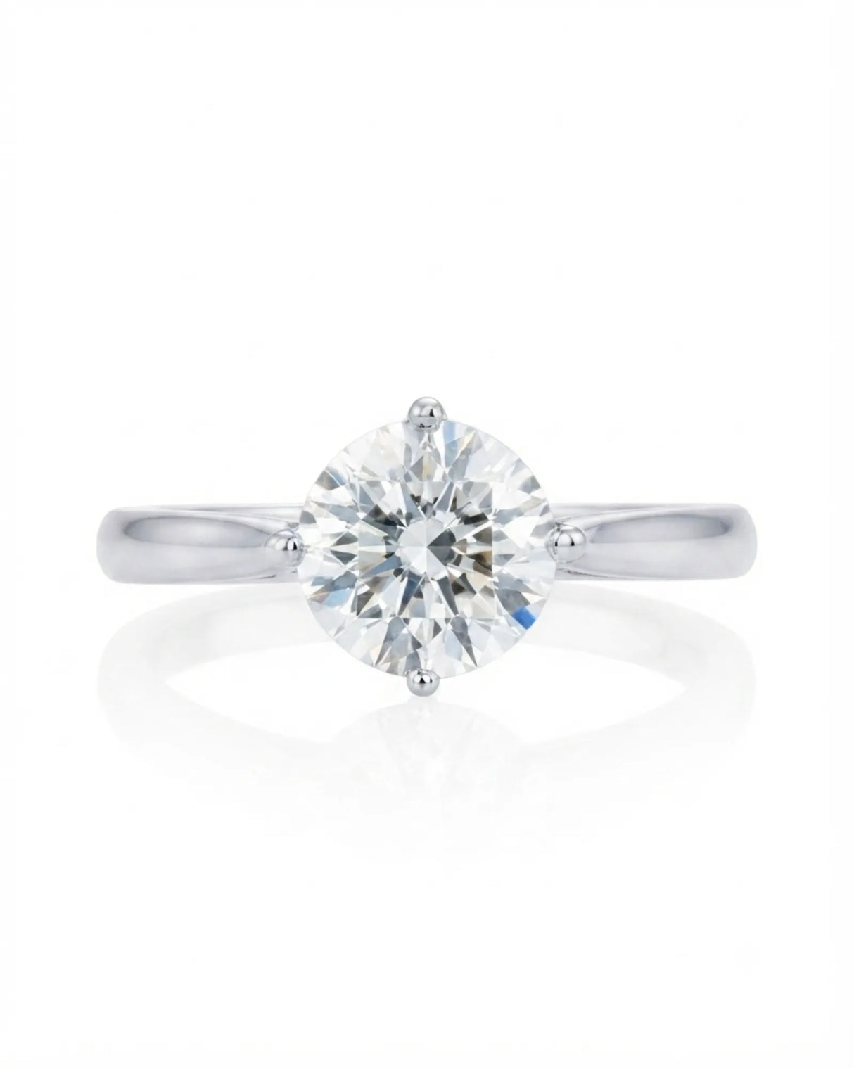Claudine – Natural Round Diamond Solitaire Engagement Ring