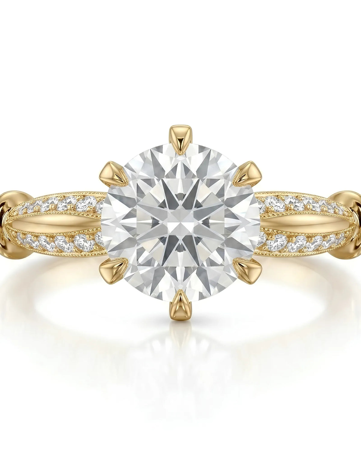Kirina – Brilliant Bliss Natural Round Diamond Two-Tone Engagement Ring