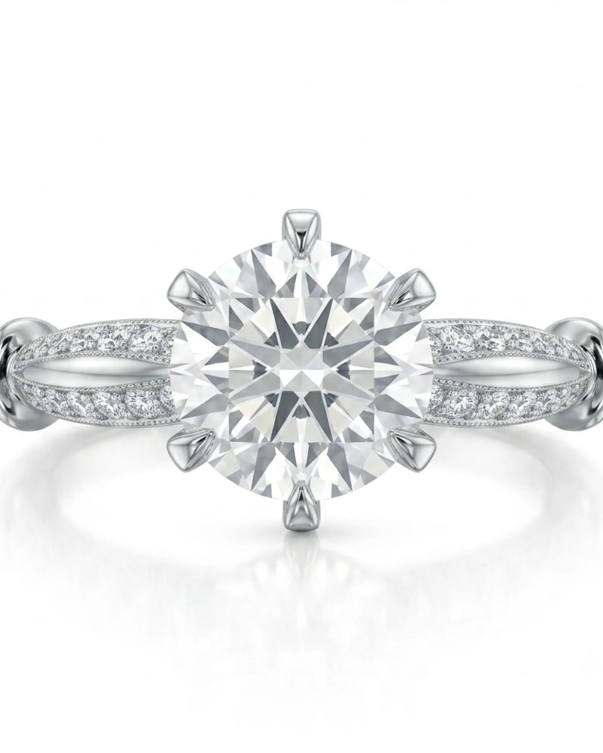 Kirina – Brilliant Bliss Natural Round Diamond Two-Tone Engagement Ring