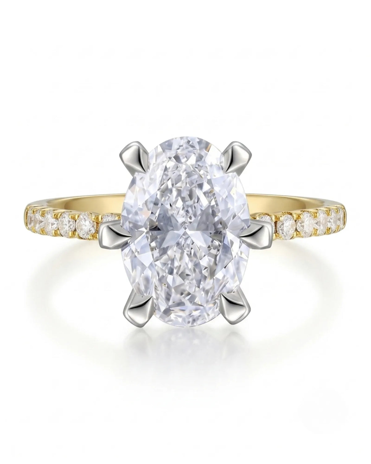 Gretta • Oval Moissanite Ring in Yellow Gold