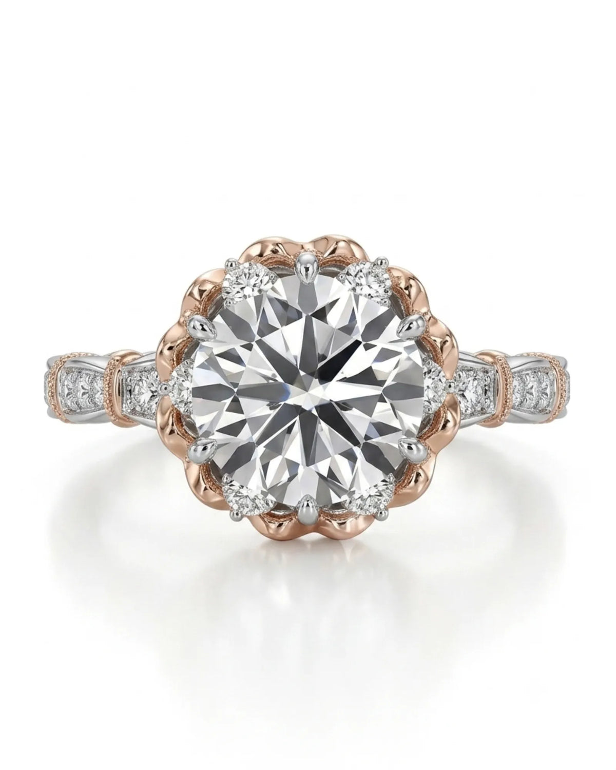 Suki – Timeless Spark Natural Round Diamond Vintage Halo Ring
