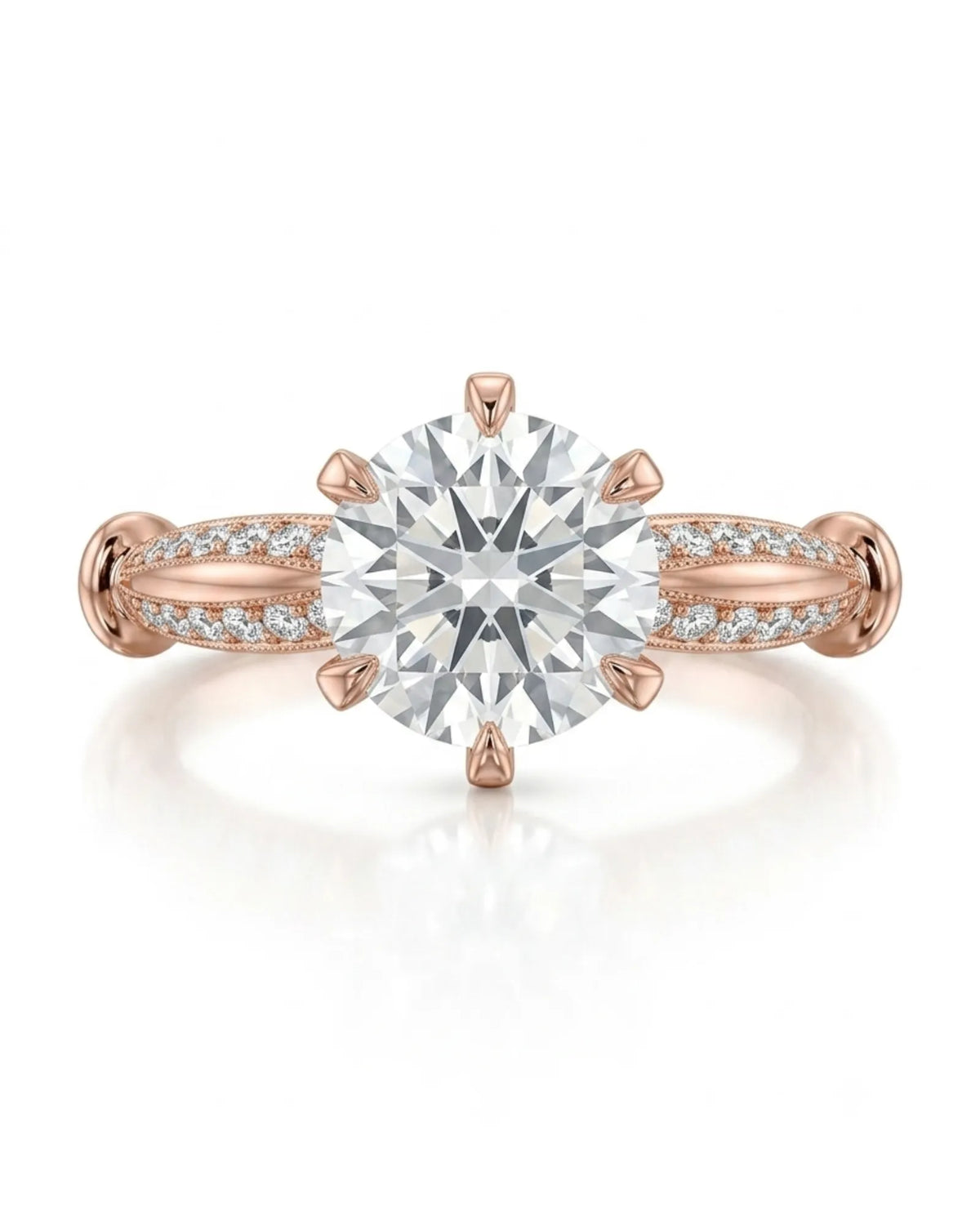 Kirina – Brilliant Bliss Natural Round Diamond Two-Tone Engagement Ring