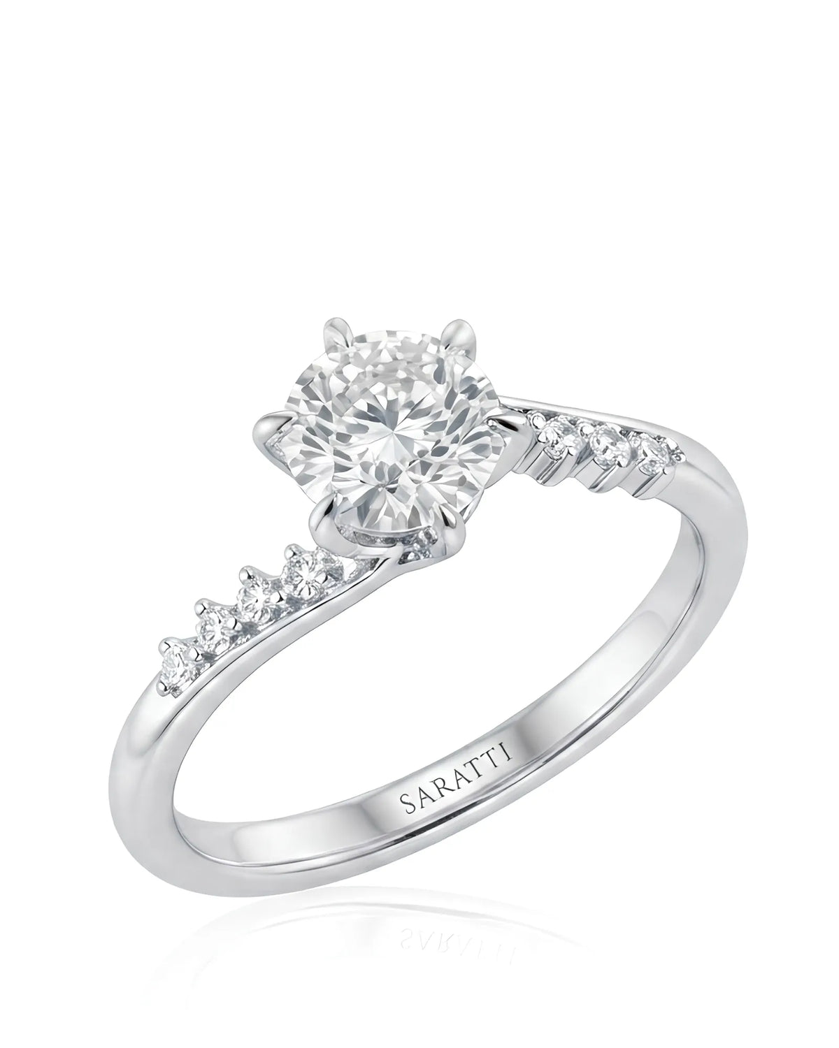 Saoirse – Natural Round Diamond Six-Prong Twisted-Shank Engagement Ring
