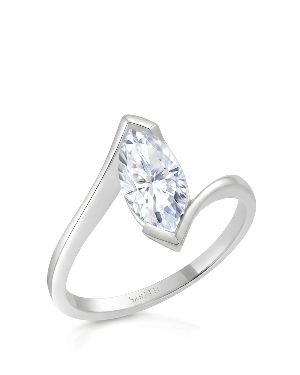 Marquise Möbius – Natural Marquise-Cut Diamond Semi-Tension Ring