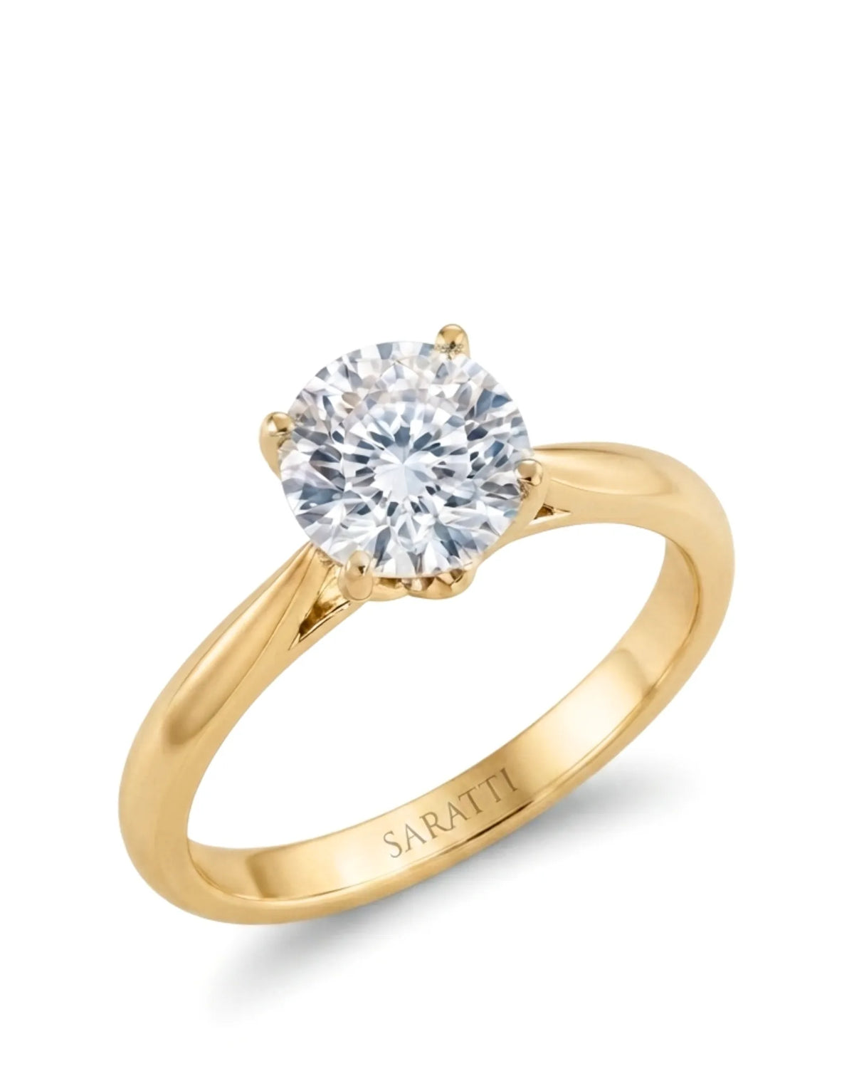 Claudine – Natural Round Diamond Solitaire Engagement Ring