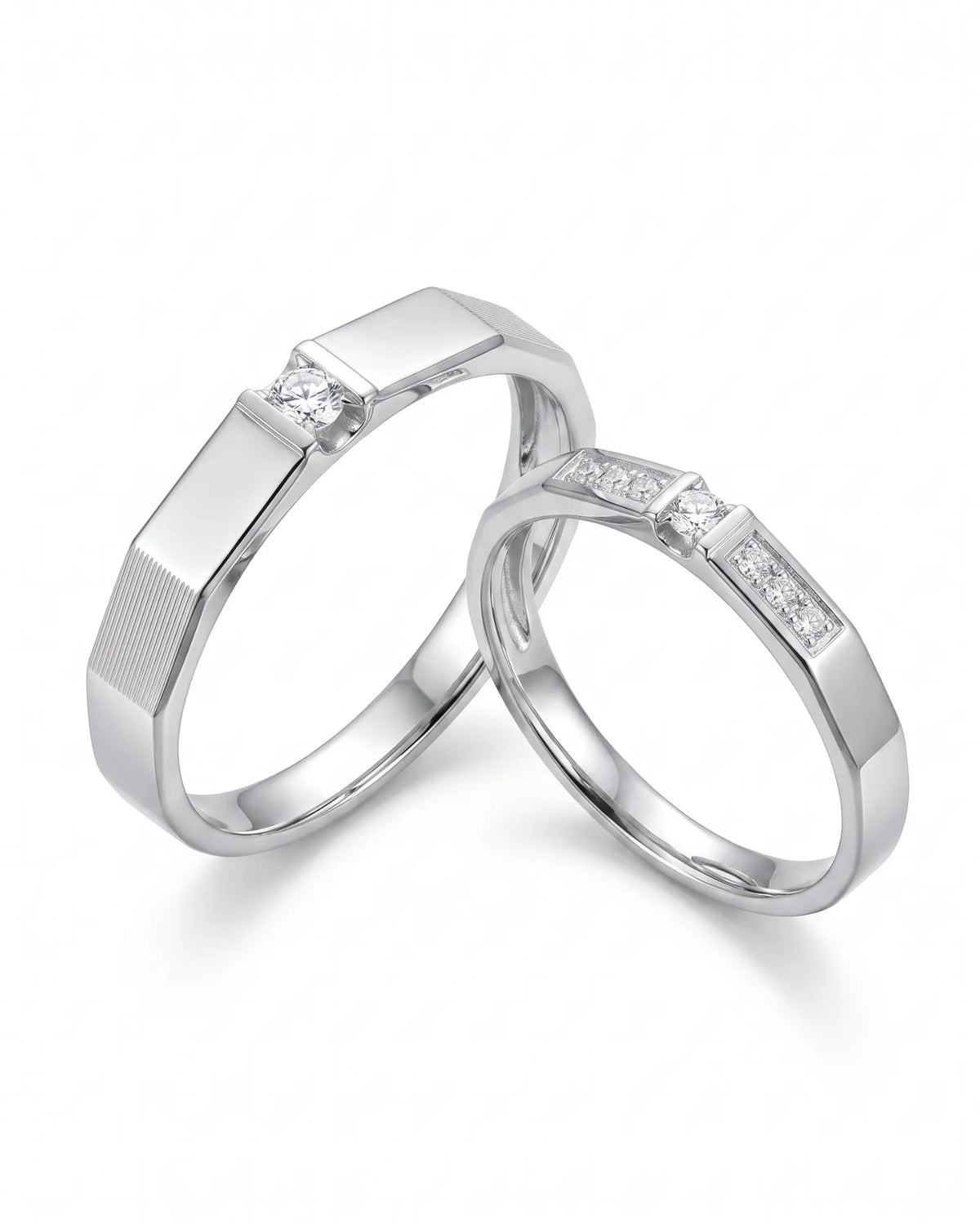 Gilded Glamour Wedding Ring Set | His & Hers