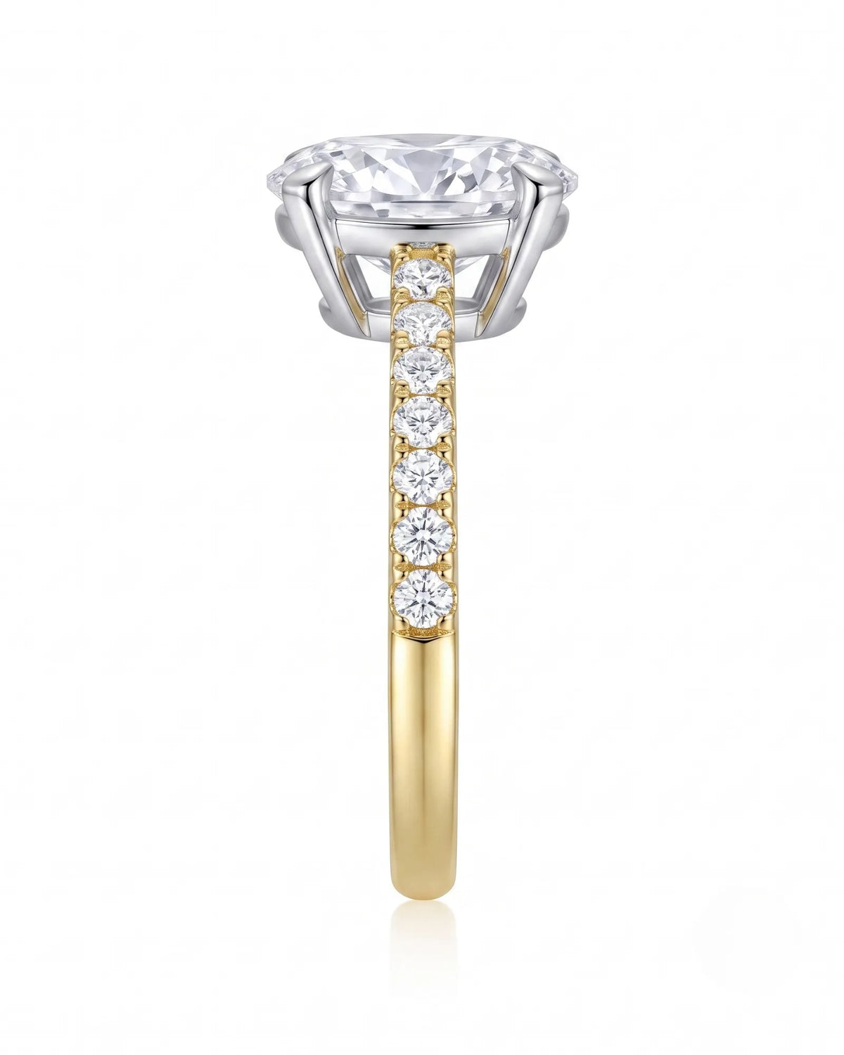 Gretta • Oval Moissanite Ring in Yellow Gold