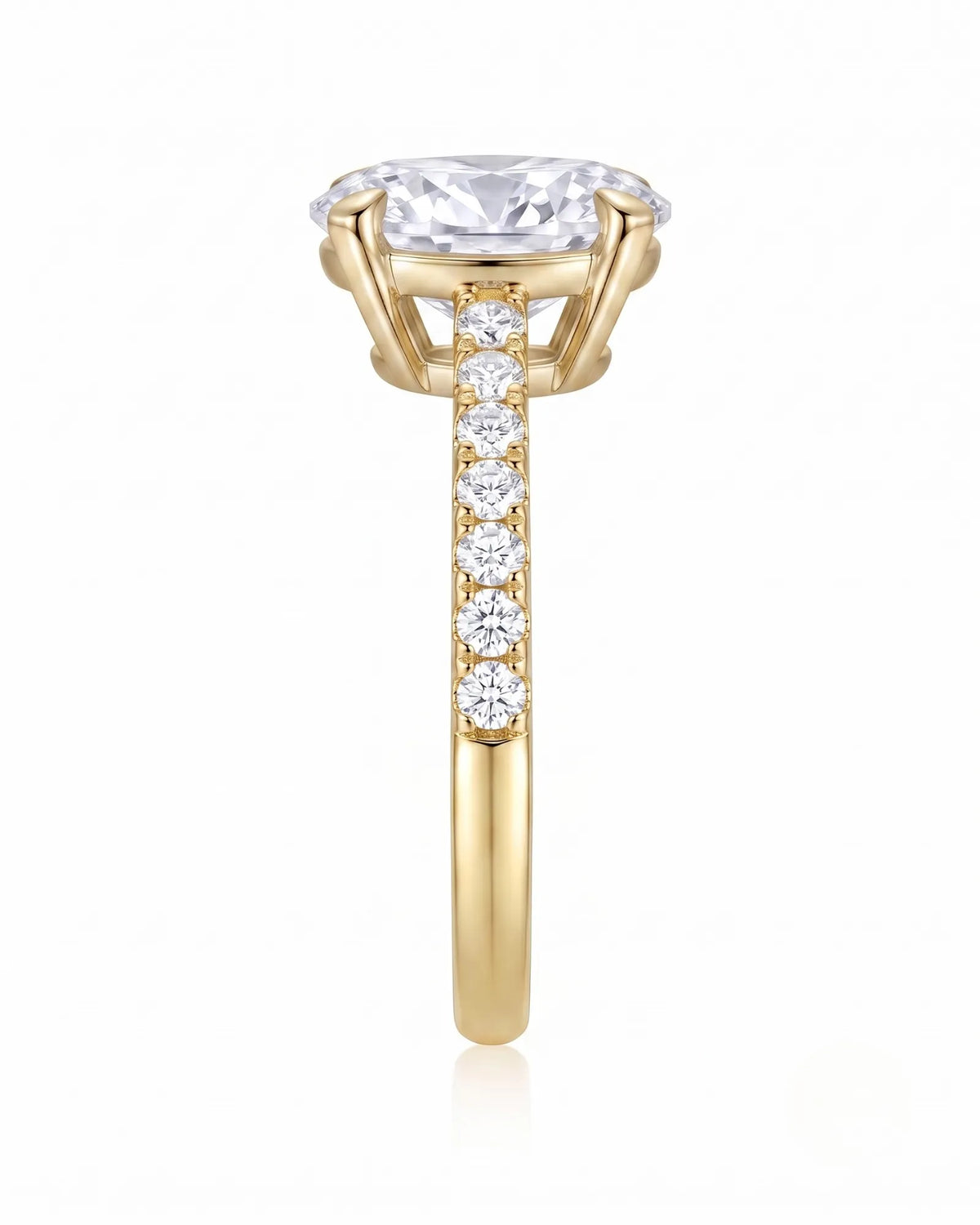 Gretta • Oval Moissanite Ring in Yellow Gold