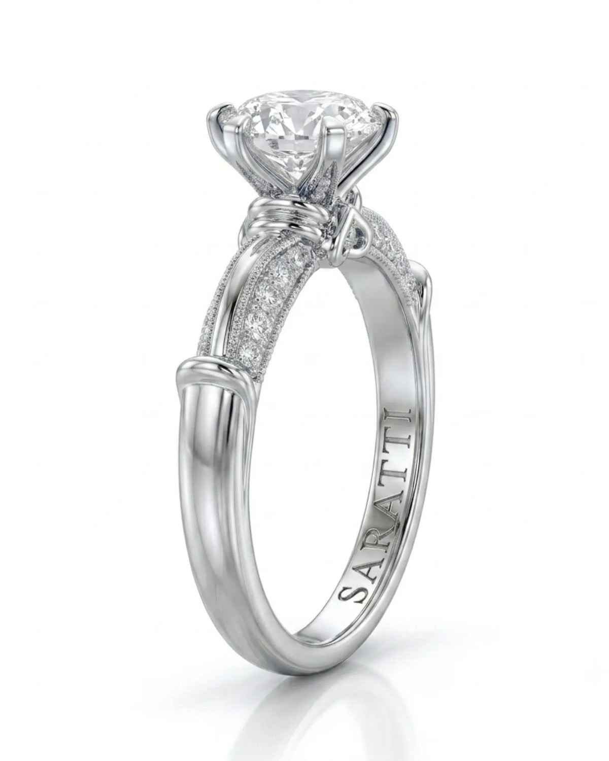 Kirina – Brilliant Bliss Natural Round Diamond Two-Tone Engagement Ring