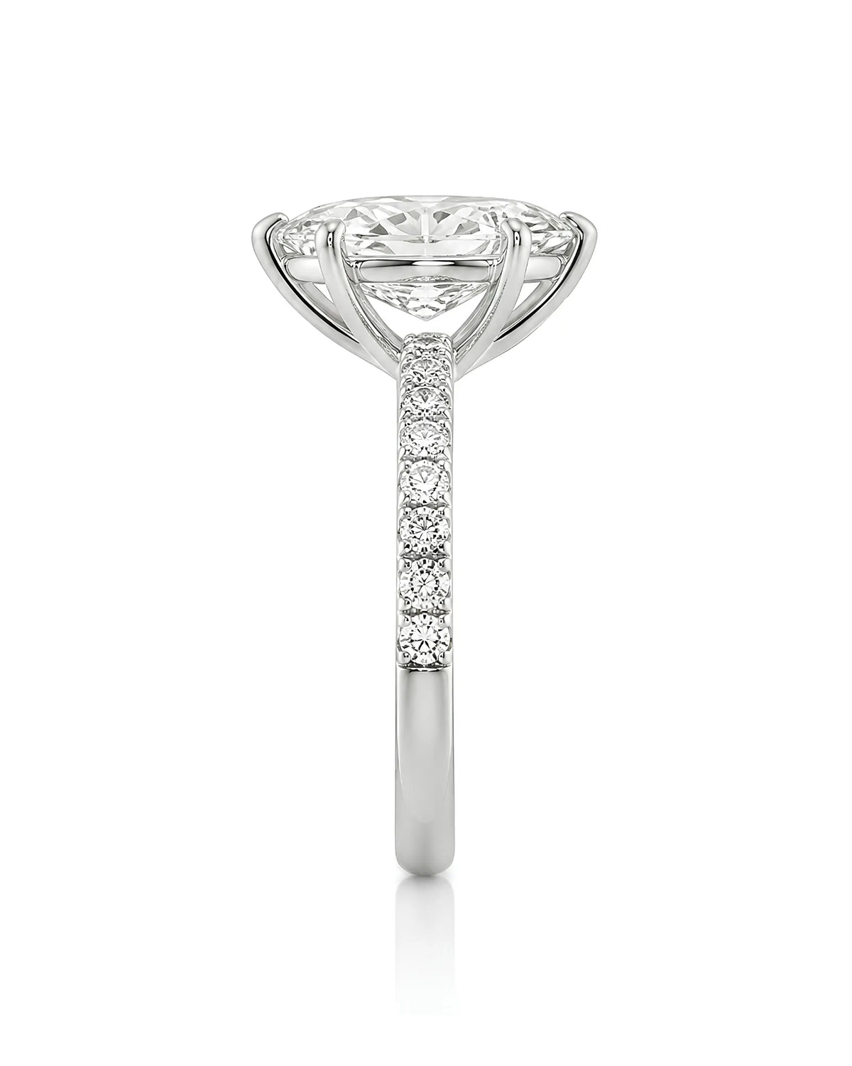 Cortège Blanc – Natural Marquise-Cut Diamond Pavé Engagement Ring