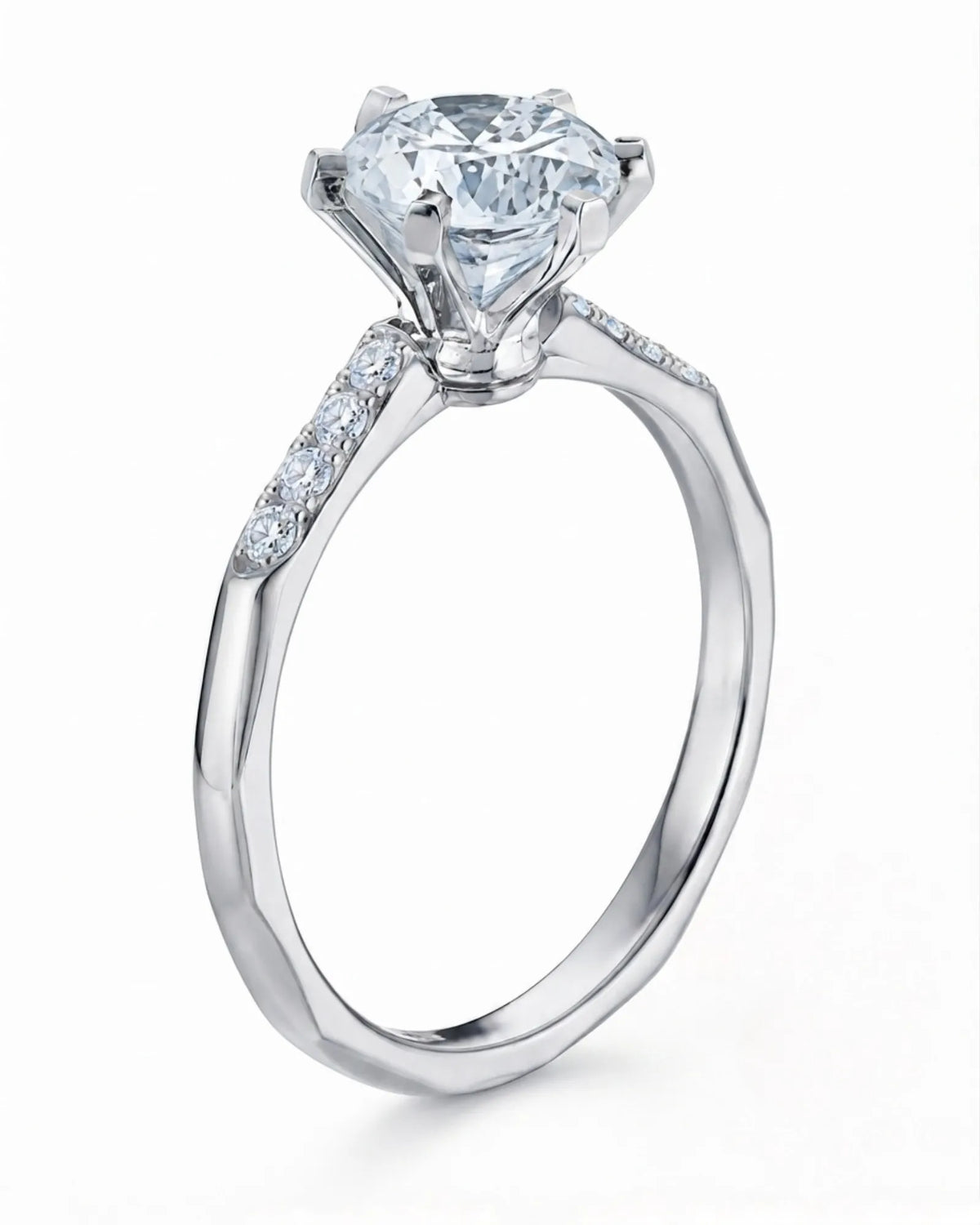 Dakota – Natural Round Diamond Two-Tone Six-Prong Engagement Ring