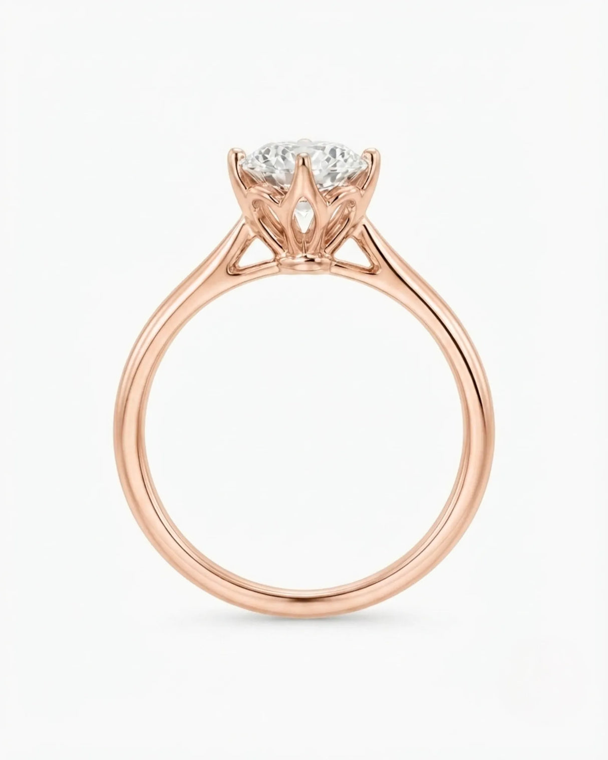Claudine – Natural Round Diamond Solitaire Engagement Ring
