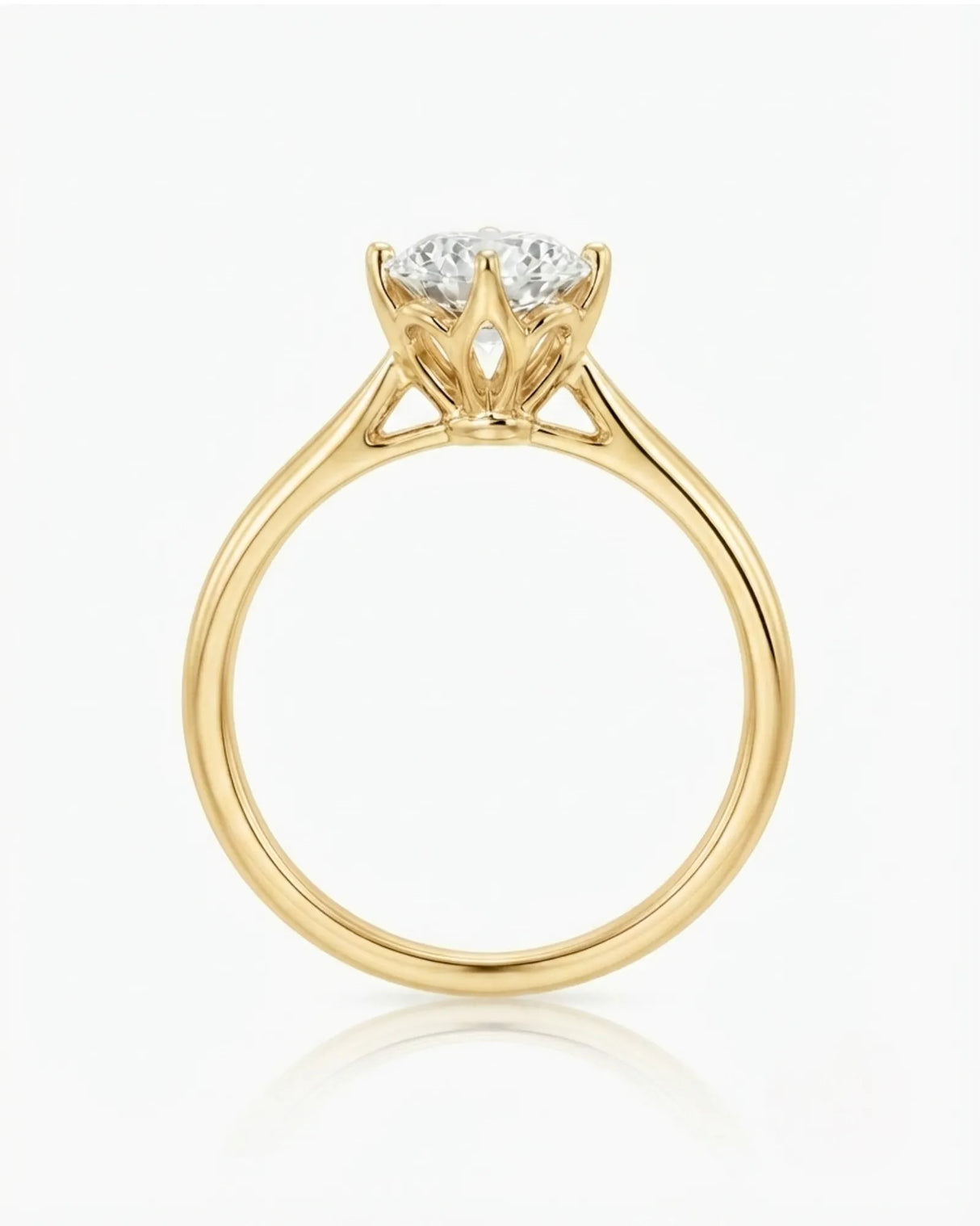 Claudine – Natural Round Diamond Solitaire Engagement Ring