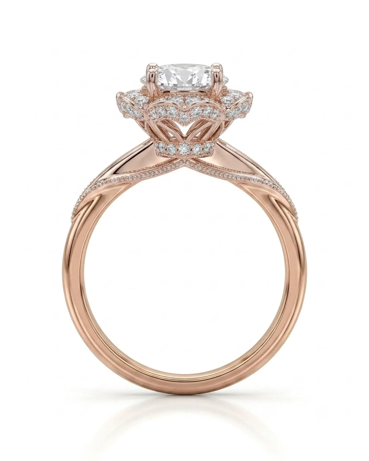 Tara – Aurora Dream Natural Round Diamond Floral Halo Ring