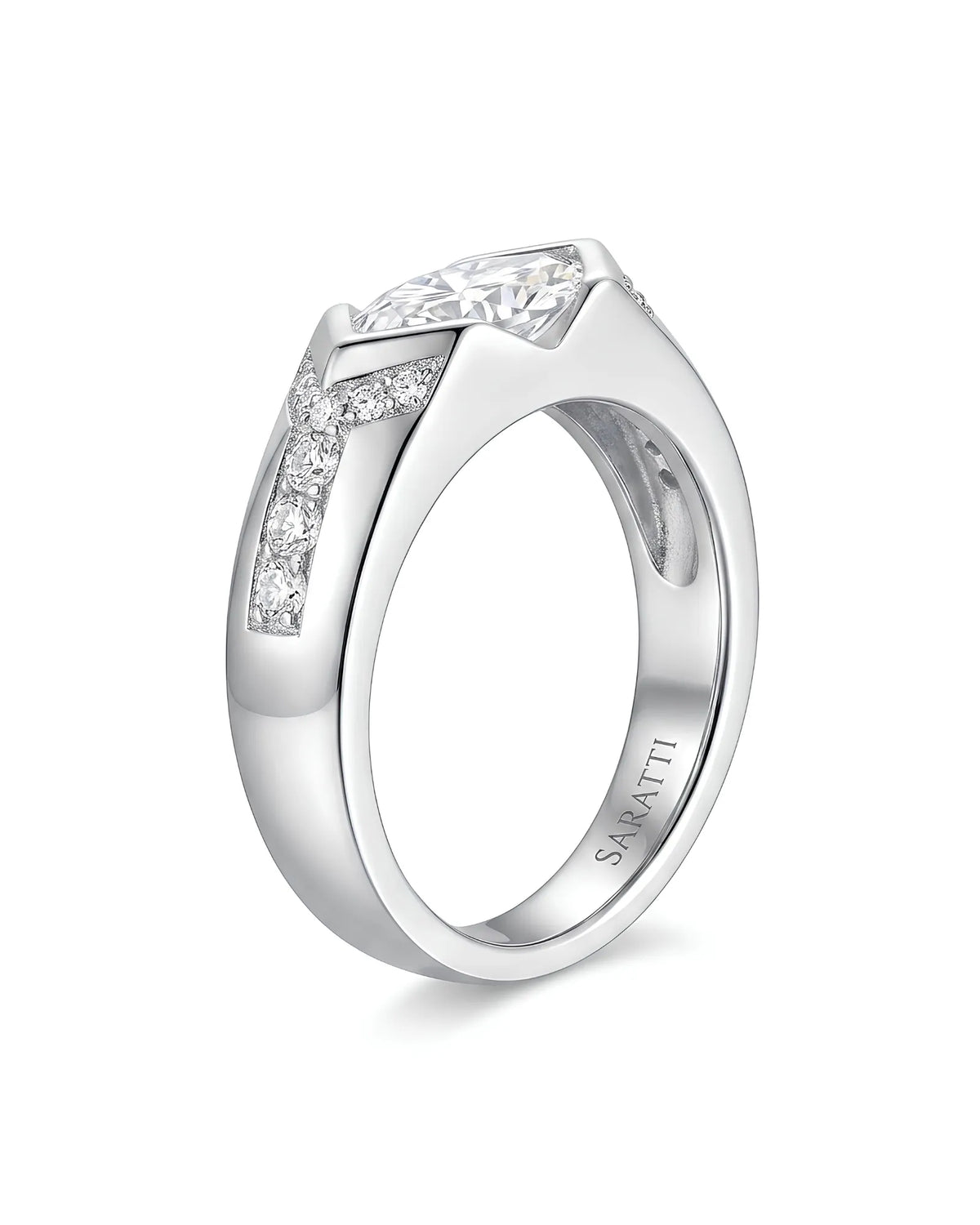 Celestial Marvel – Natural Marquise-Cut Diamond Bezel Engagement Ring