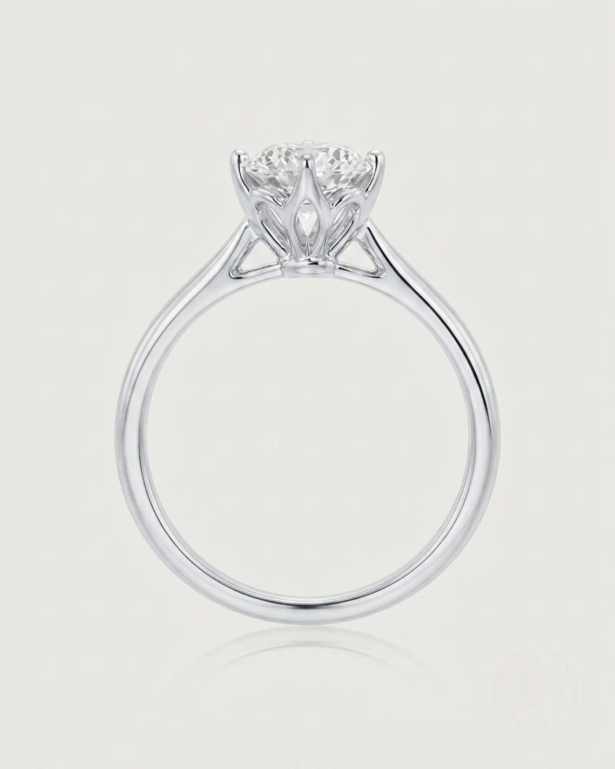 Claudine – Natural Round Diamond Solitaire Engagement Ring