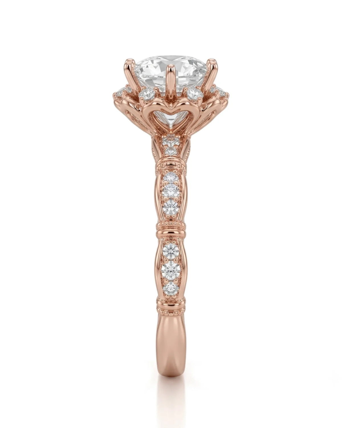 Suki – Timeless Spark Natural Round Diamond Vintage Halo Ring