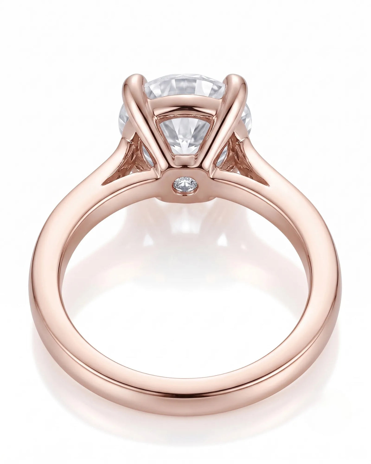 Cece • Vintage Inspired Round Moissanite Ring in White Gold