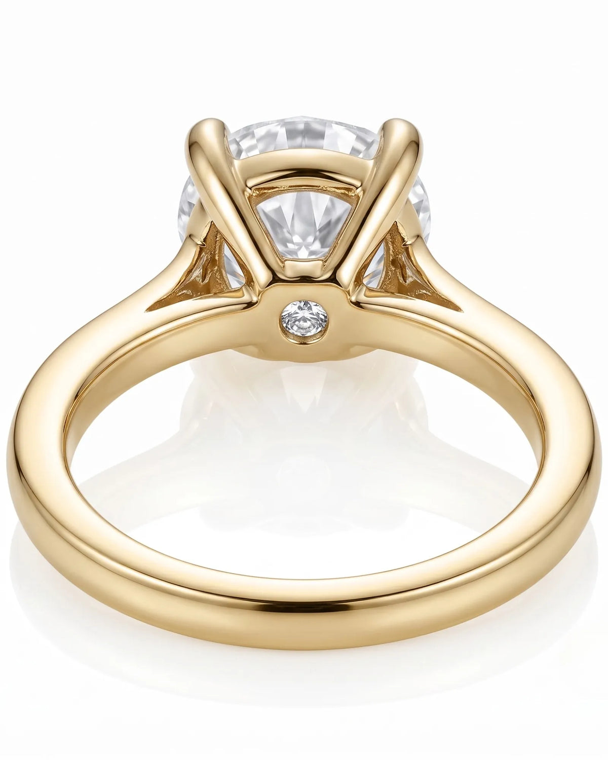 Cece • Vintage Inspired Round Moissanite Ring in White Gold