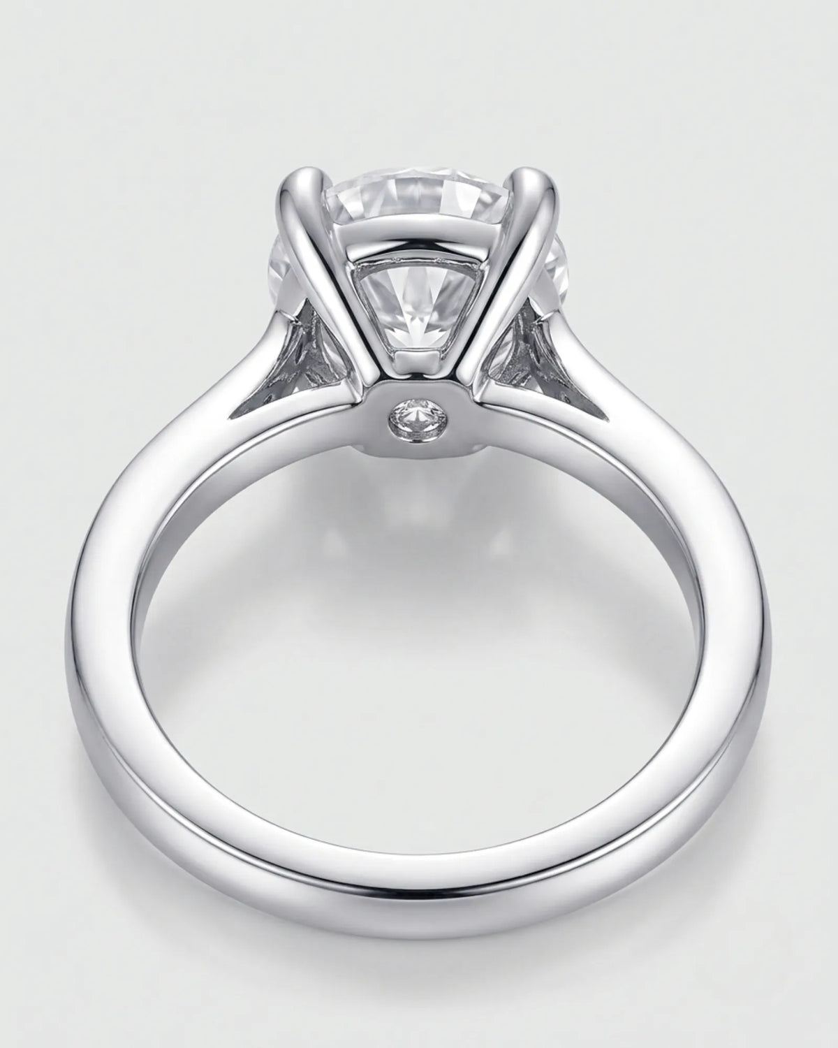Cece • Vintage Inspired Round Moissanite Ring in White Gold