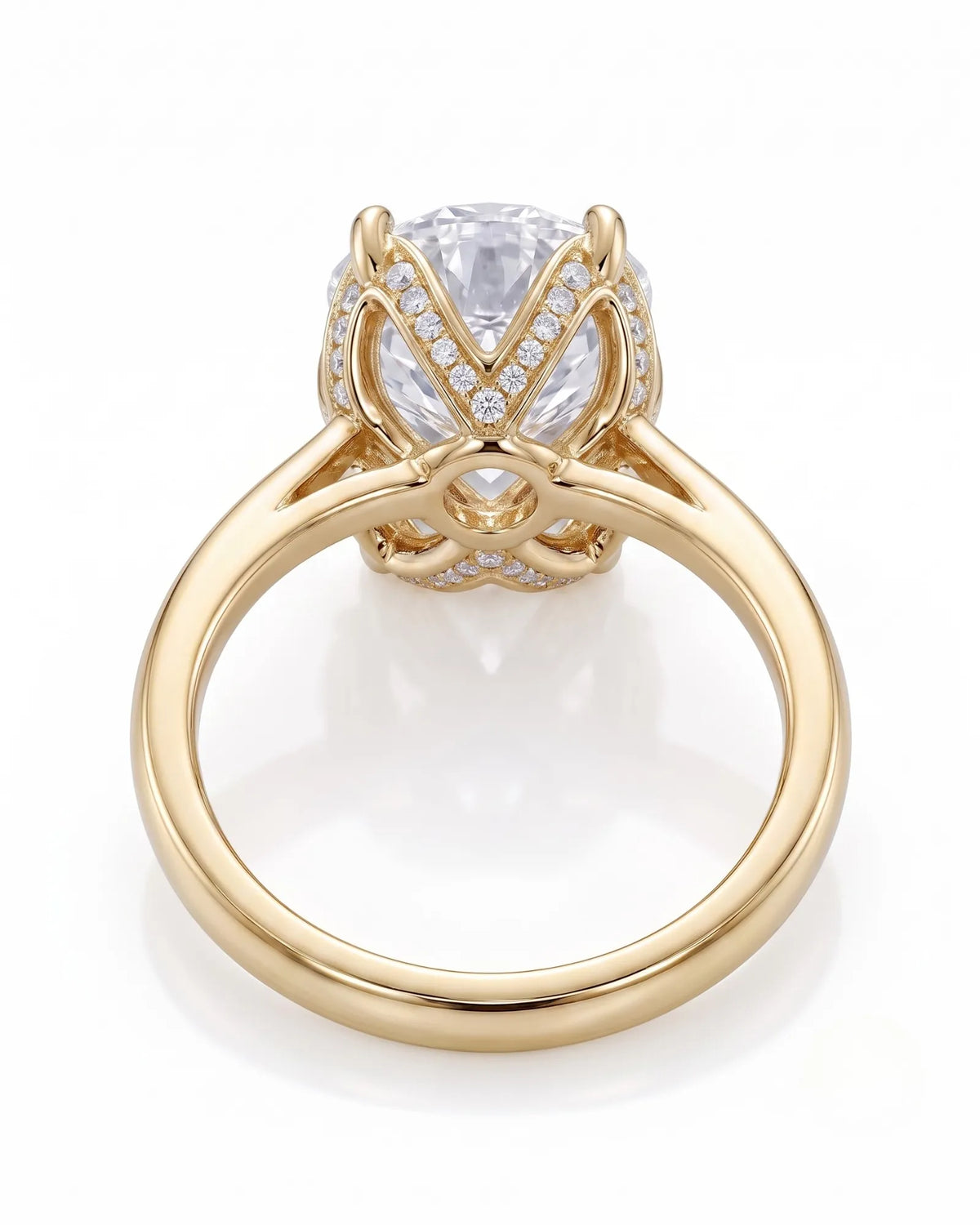 Elina • Round Moissanite Engagement Ring in White Gold