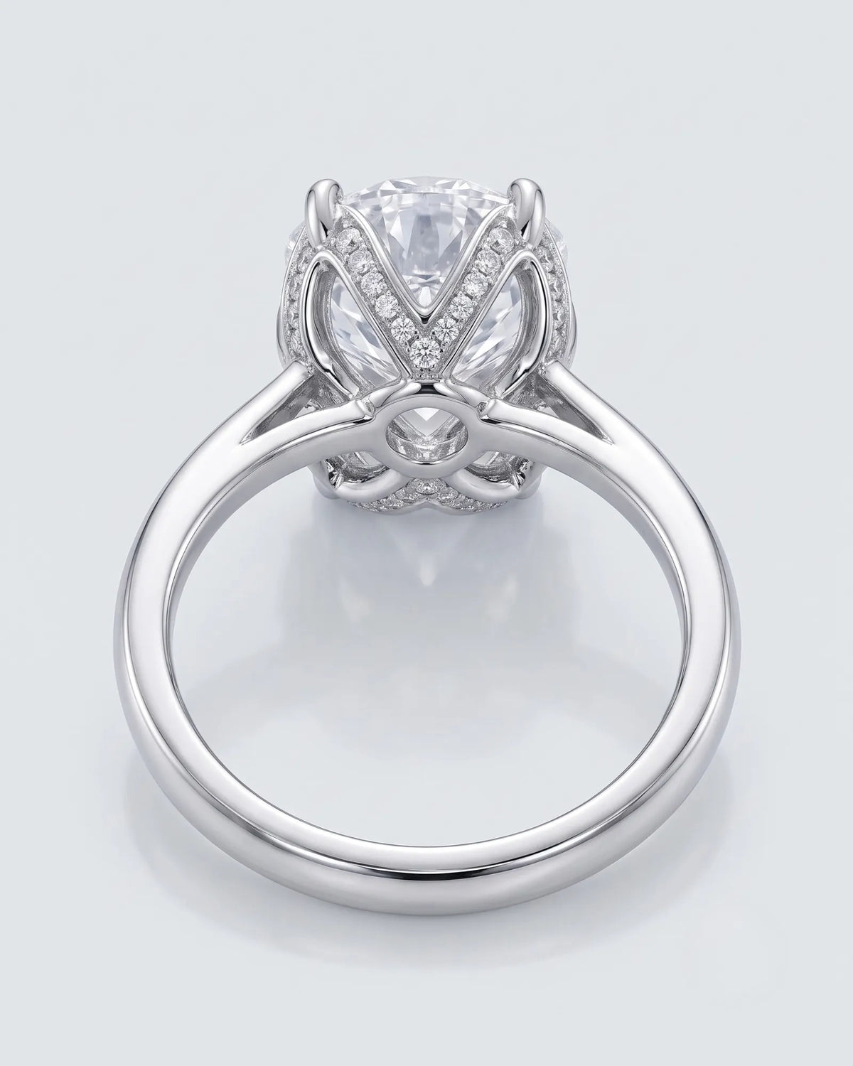 Elina • Round Moissanite Engagement Ring in White Gold