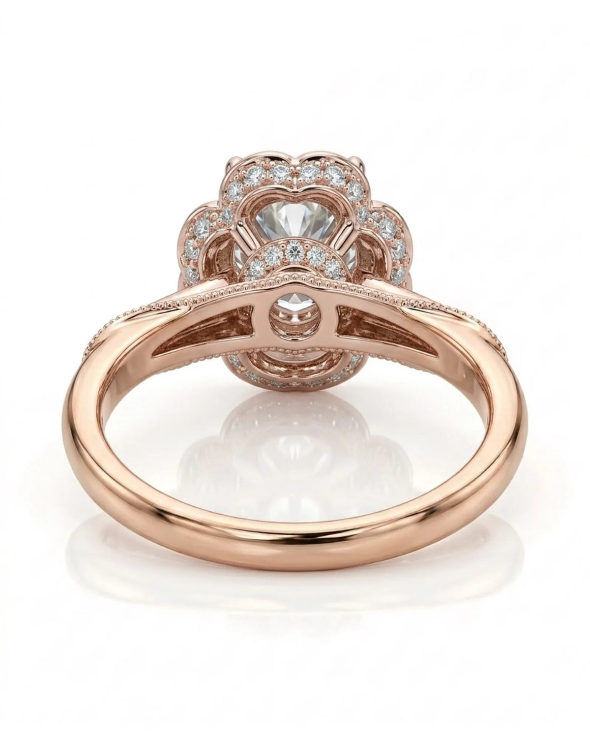 Tara – Aurora Dream Natural Round Diamond Floral Halo Ring