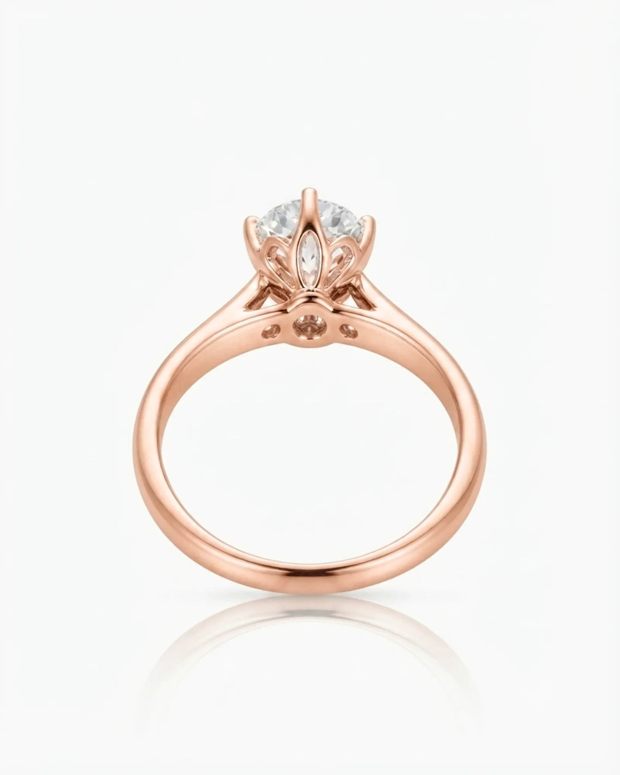 Claudine – Natural Round Diamond Solitaire Engagement Ring